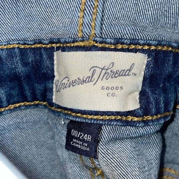 Universal Thread Overalls Denim Bib Jeans Women’s 00 24R - Picture 4 of 4